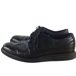 𝅺COLE Haan black leather shoes mens Lunargrand dress oxford formal size 10